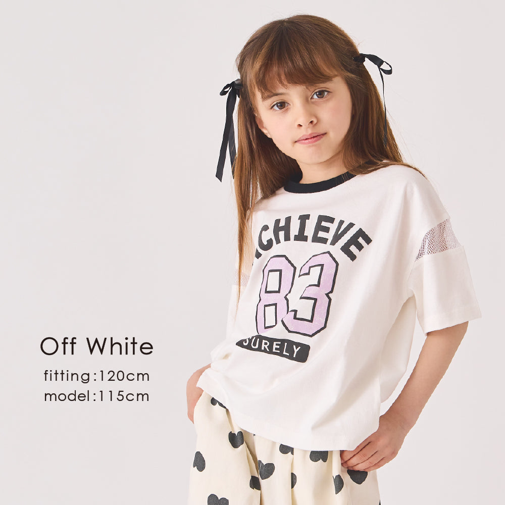 袖メッシュTシャツ