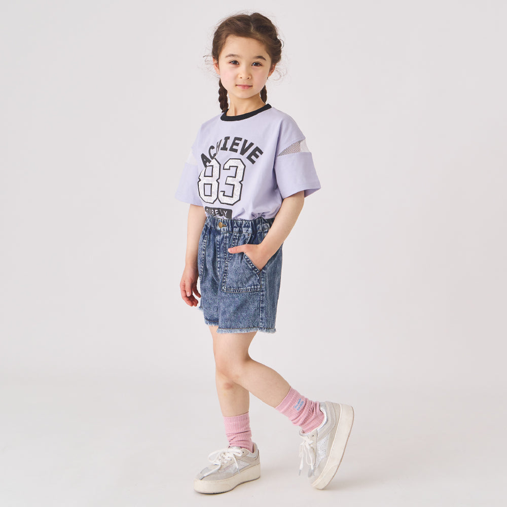 袖メッシュTシャツ