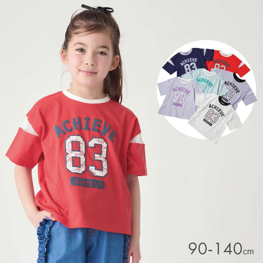 袖メッシュTシャツ