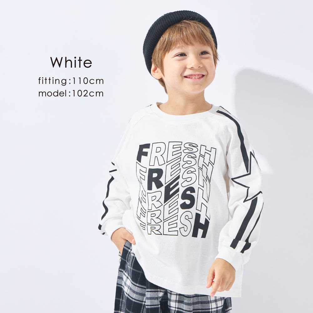 ラグラン袖 プリントTシャツ