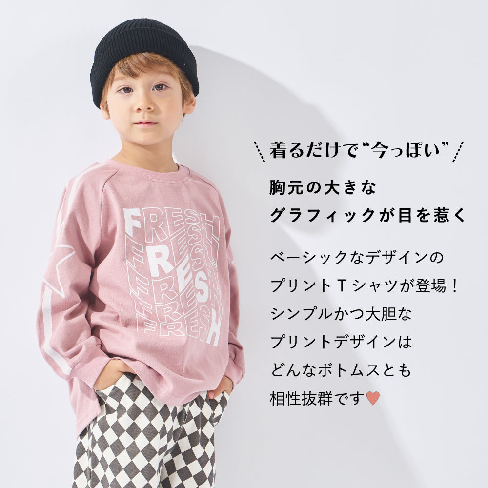 ラグラン袖 プリントTシャツ