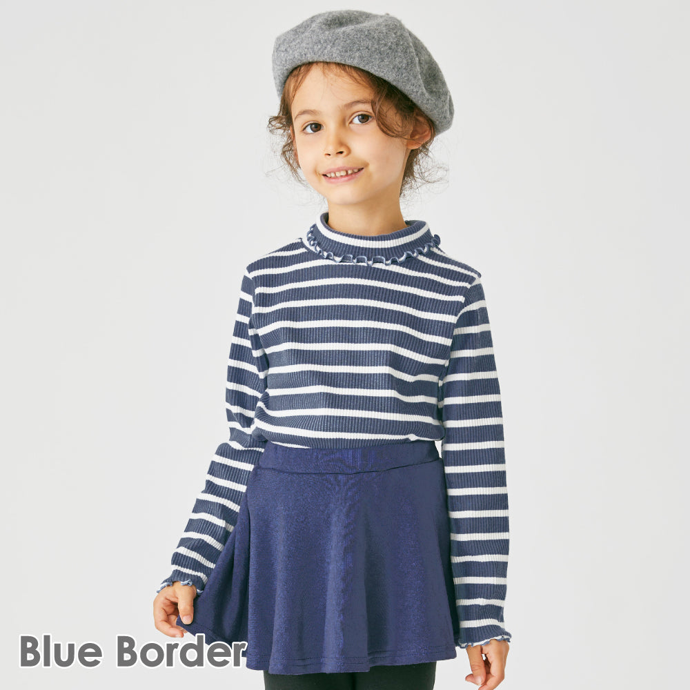 【最速!秋割】リブトップス(タートルタイプ ボーダー)