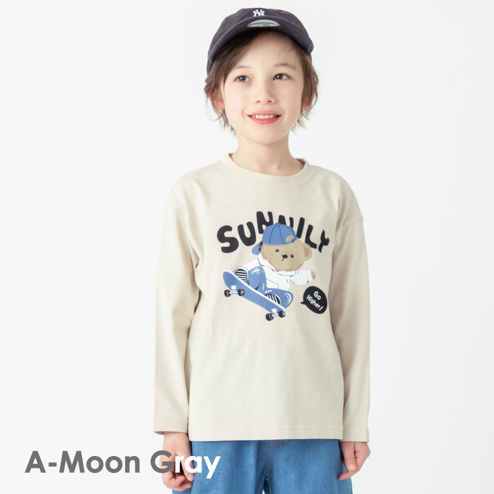 プリント長袖Tシャツ