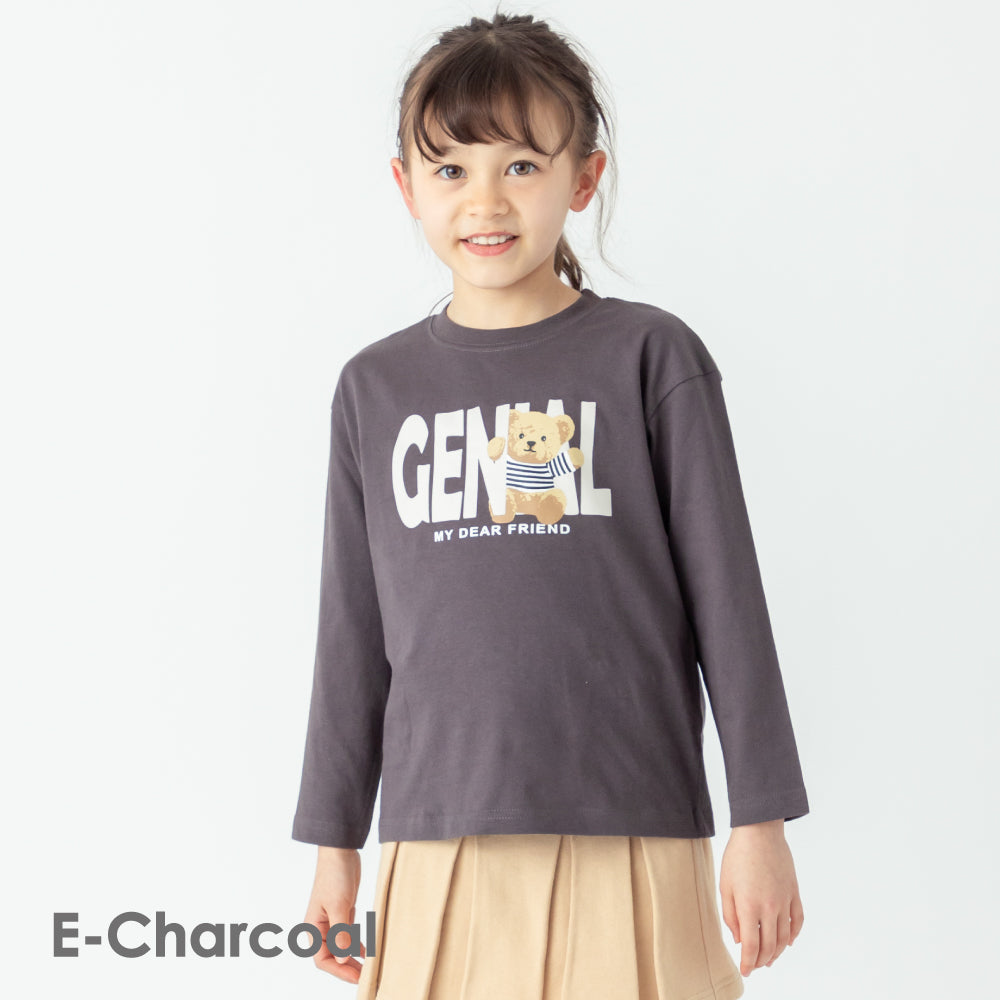 プリント長袖Tシャツ