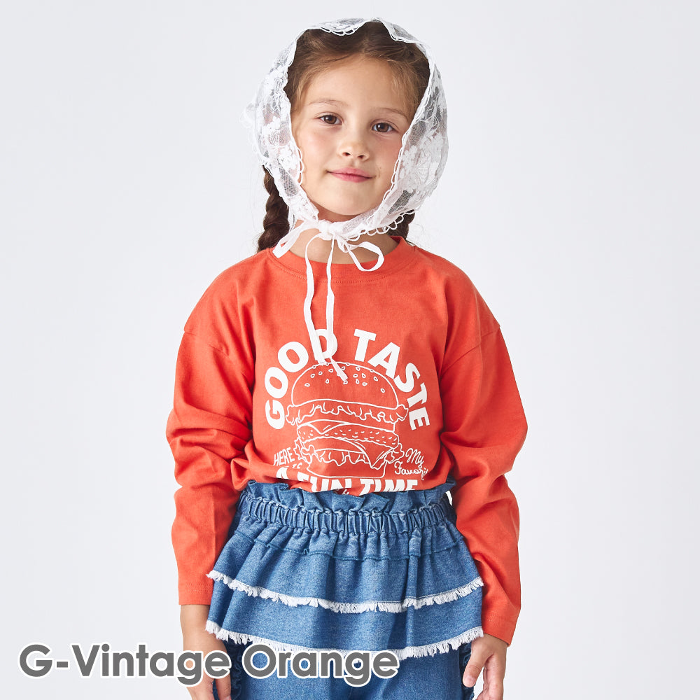 プリント長袖Tシャツ