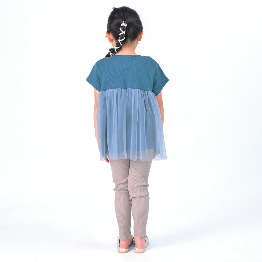 【OUTLET SALE】ふんわりチュールの丸衿トップス