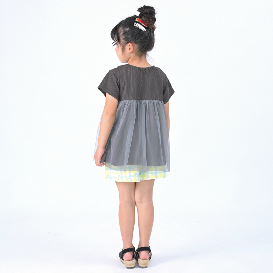 【OUTLET SALE】ふんわりチュールの丸衿トップス