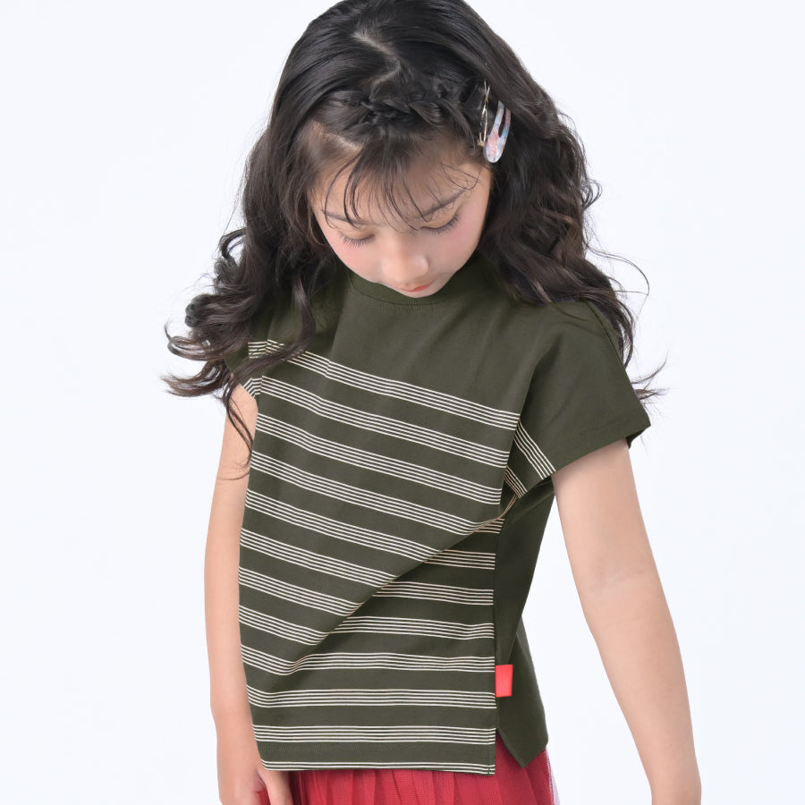 【OUTLET SALE】五線譜パネルボーダーTシャツ
