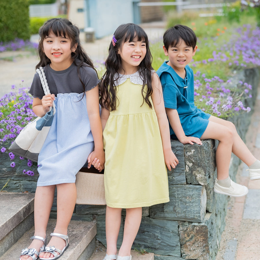【OUTLET SALE】チェック衿付きワンピース