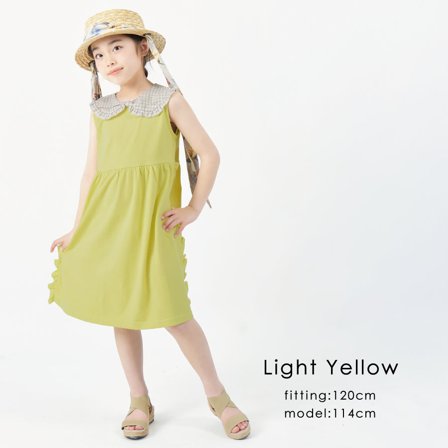 【OUTLET SALE】チェック衿付きワンピース