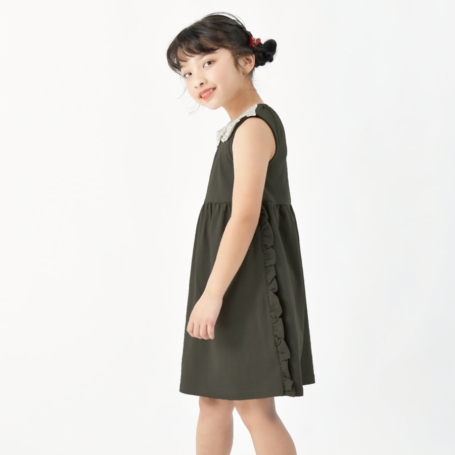 【OUTLET SALE】チェック衿付きワンピース