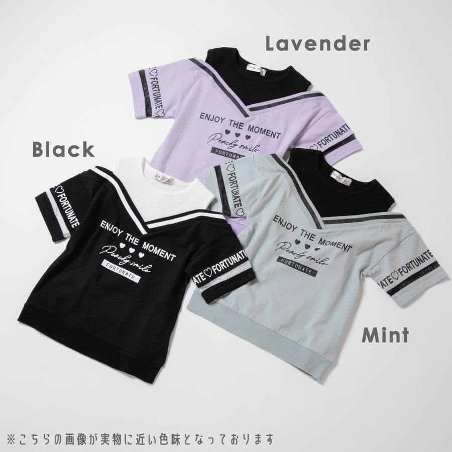 【OUTLET SALE】タンクフェイク半袖トップス