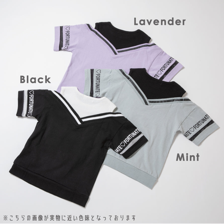 【OUTLET SALE】タンクフェイク半袖トップス