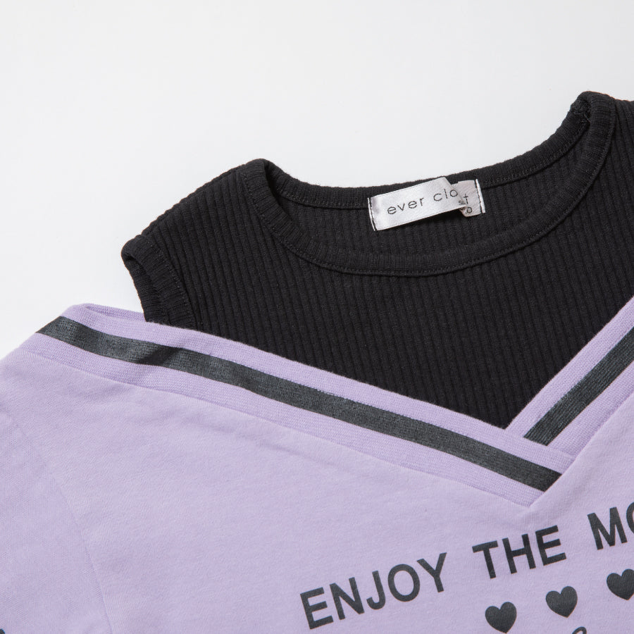 【OUTLET SALE】タンクフェイク半袖トップス