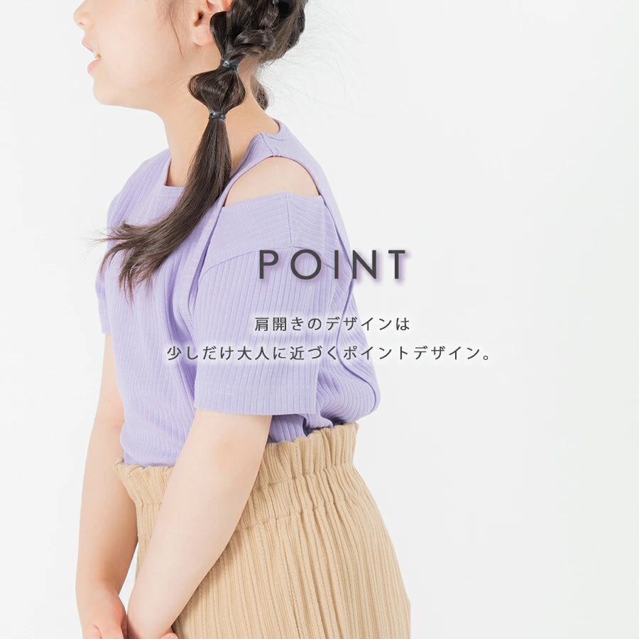 【OUTLET SALE】肩開き半袖トップス