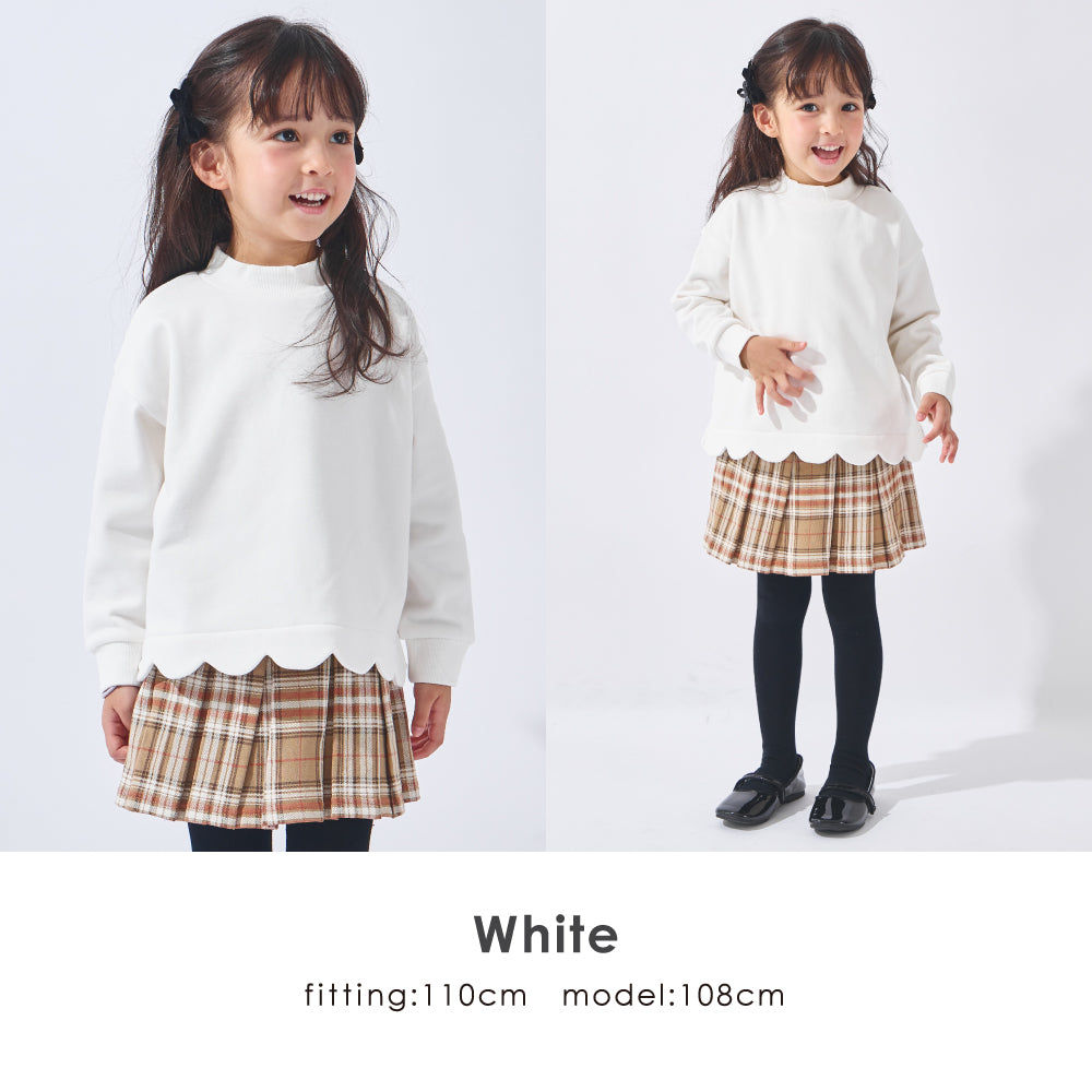 【ぬくふわ】裾スカラップがかわいい裏シャギートップス
