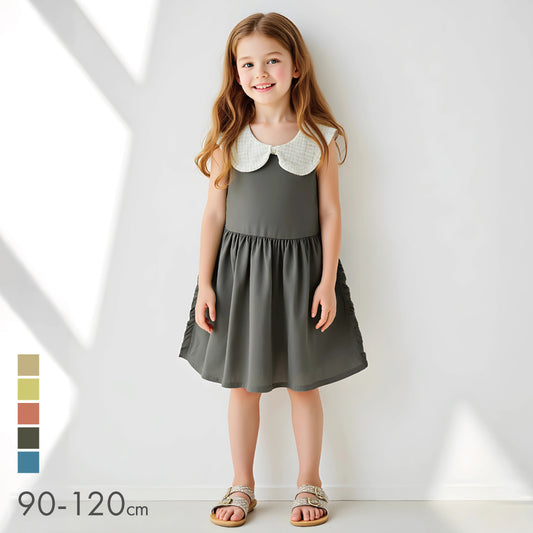 【OUTLET SALE】チェック衿付きワンピース