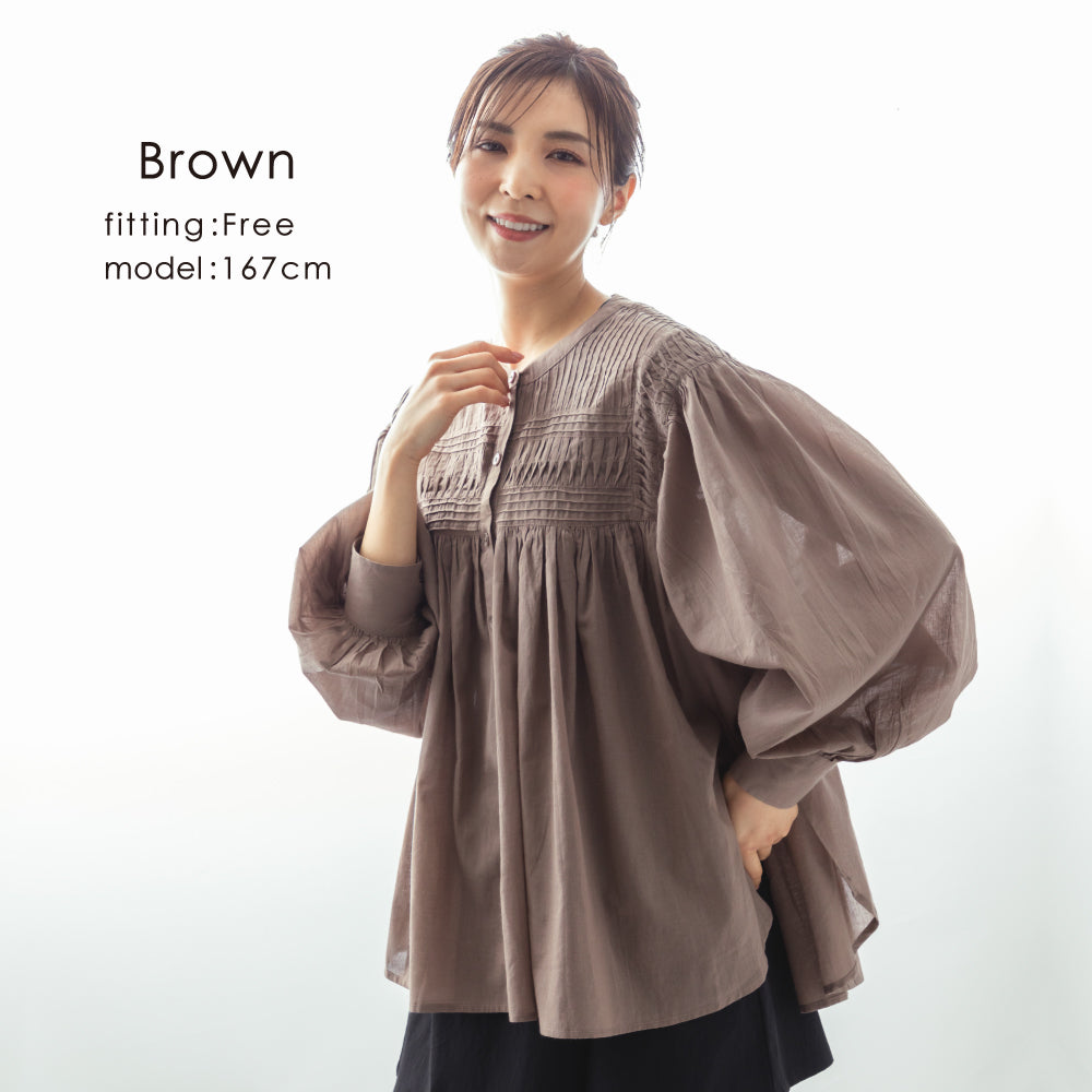 【Ladies】 インド綿 シアーブラウス