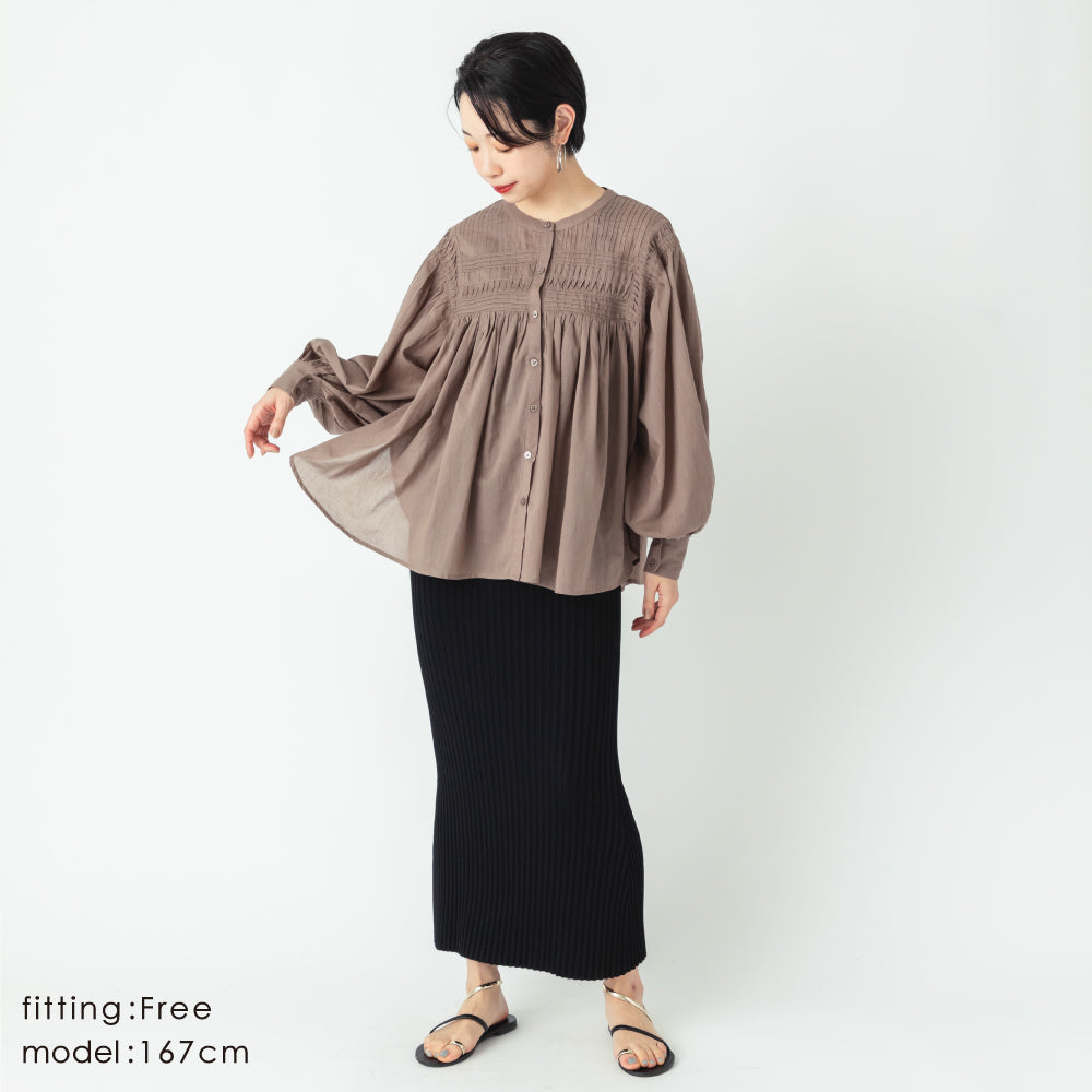 【Ladies】 インド綿 シアーブラウス