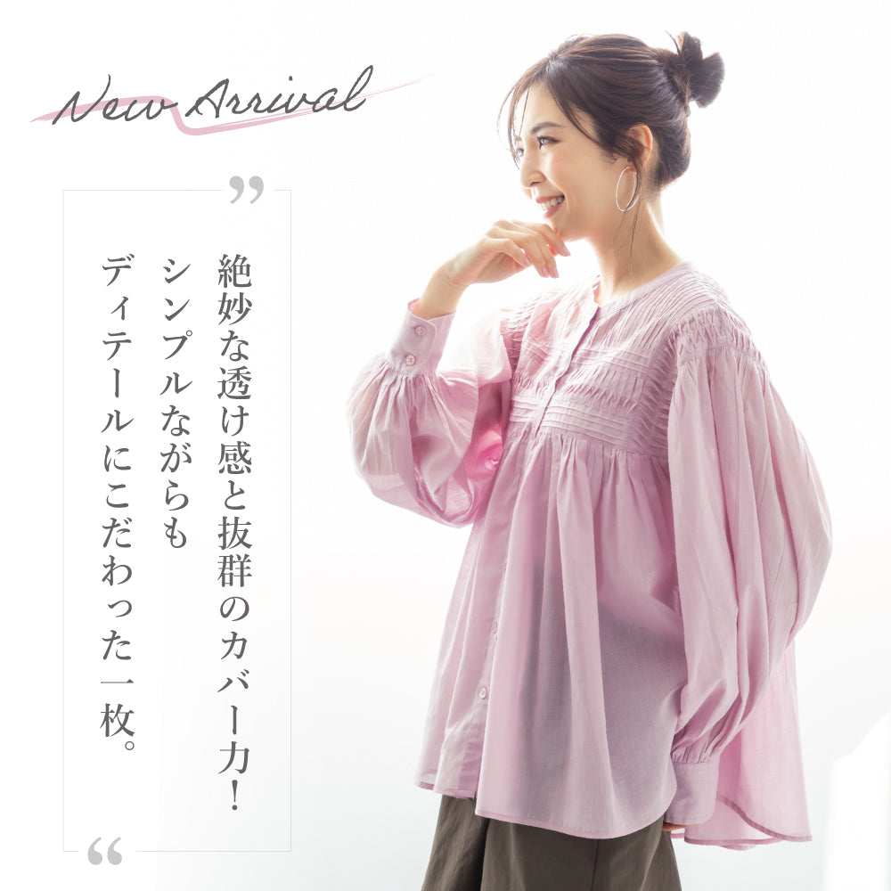 【Ladies】 インド綿 シアーブラウス
