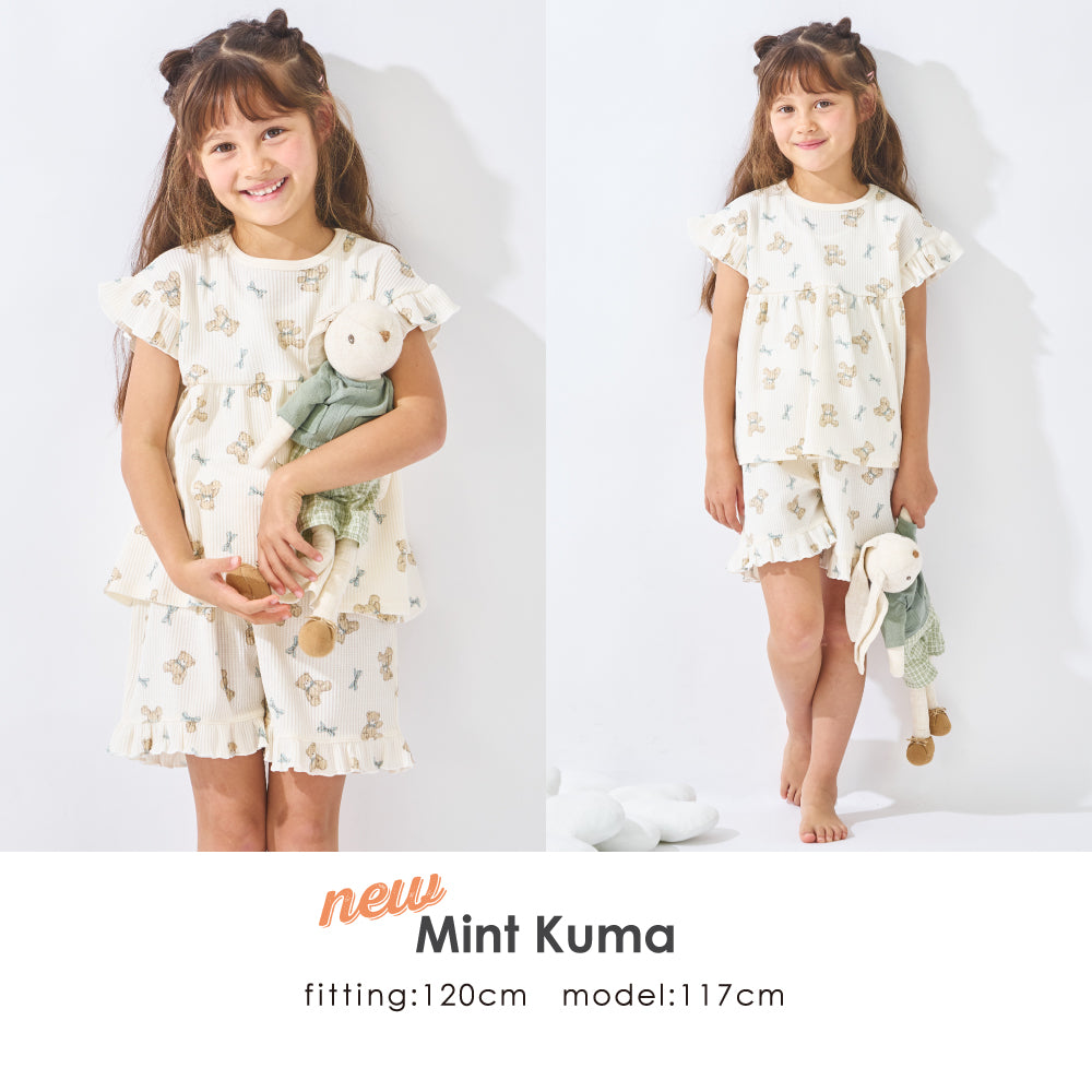 総柄ワッフルパジャマ