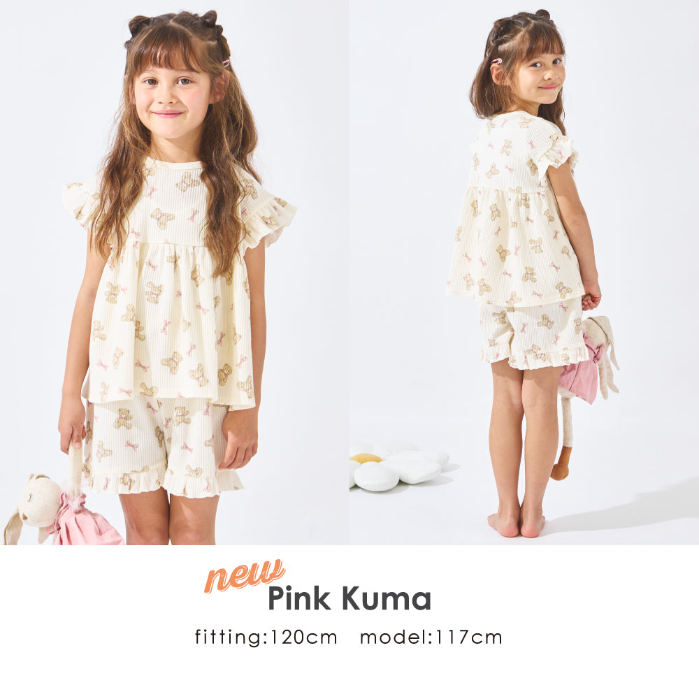 総柄ワッフルパジャマ