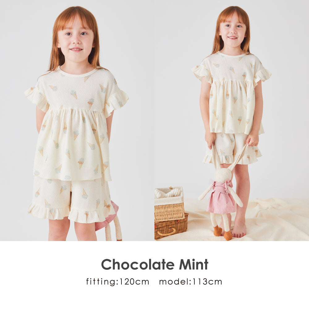 総柄ワッフルパジャマ