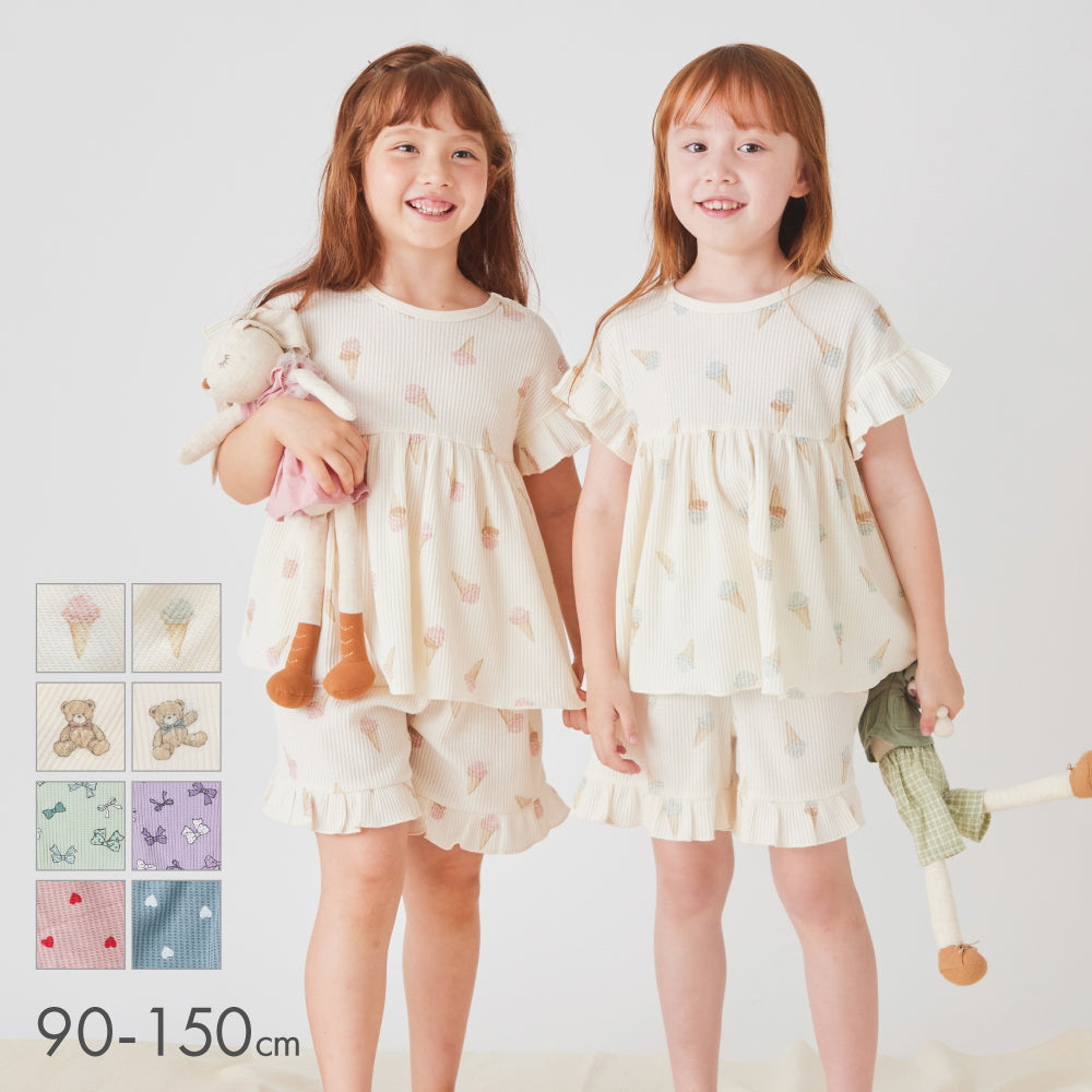 総柄ワッフルパジャマ