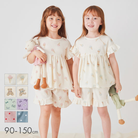 総柄ワッフルパジャマ