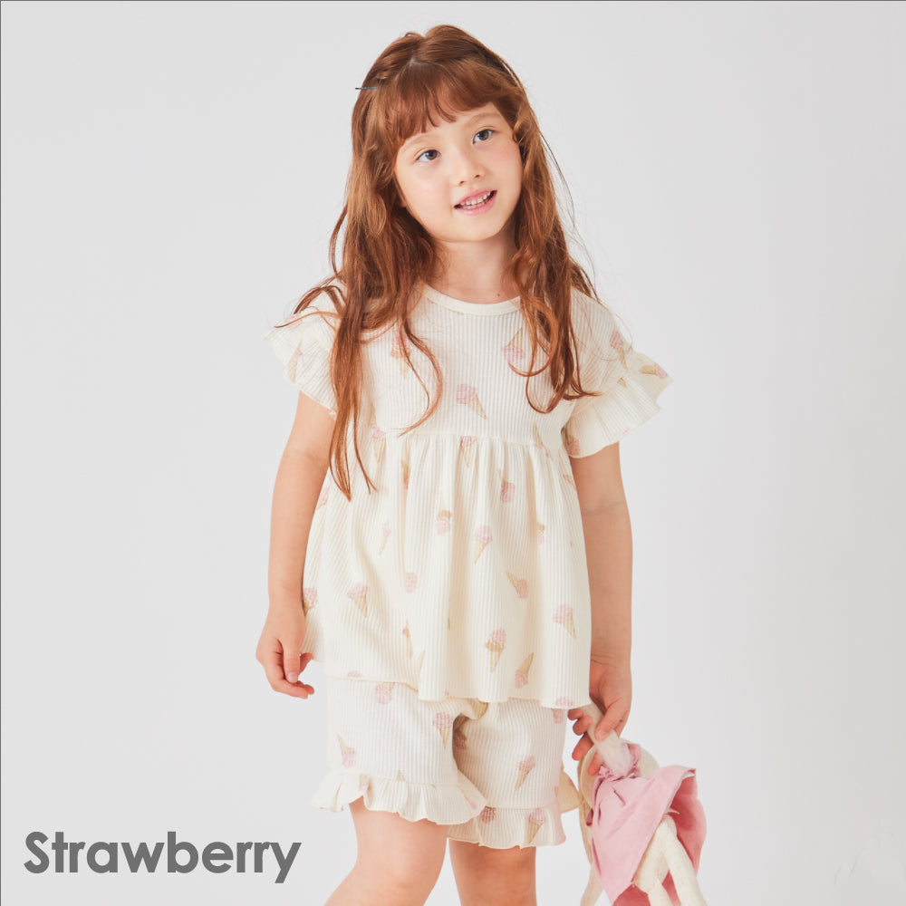 総柄ワッフルパジャマ