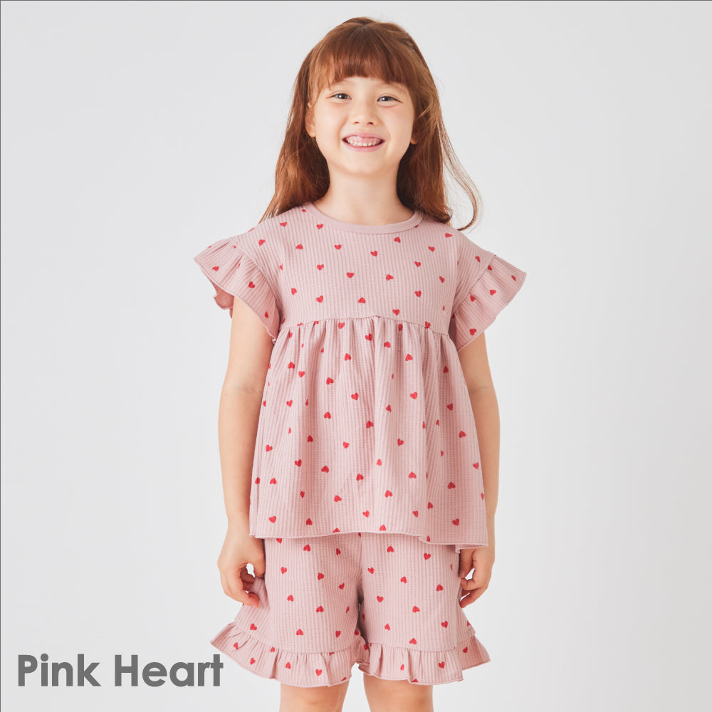 総柄ワッフルパジャマ