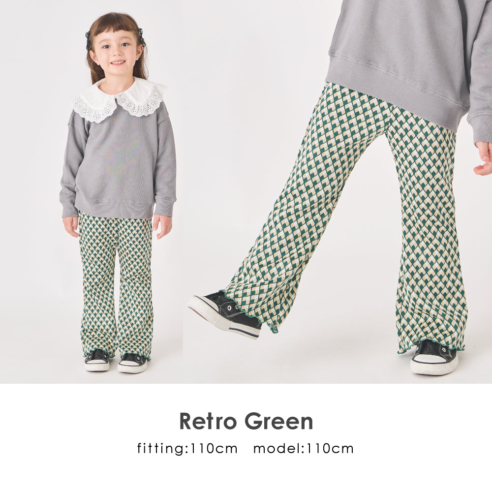 総柄ジャガード フレアパンツ