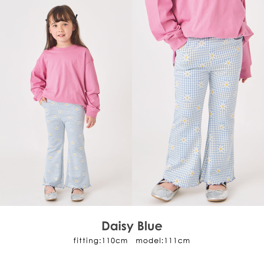 総柄ジャガード フレアパンツ