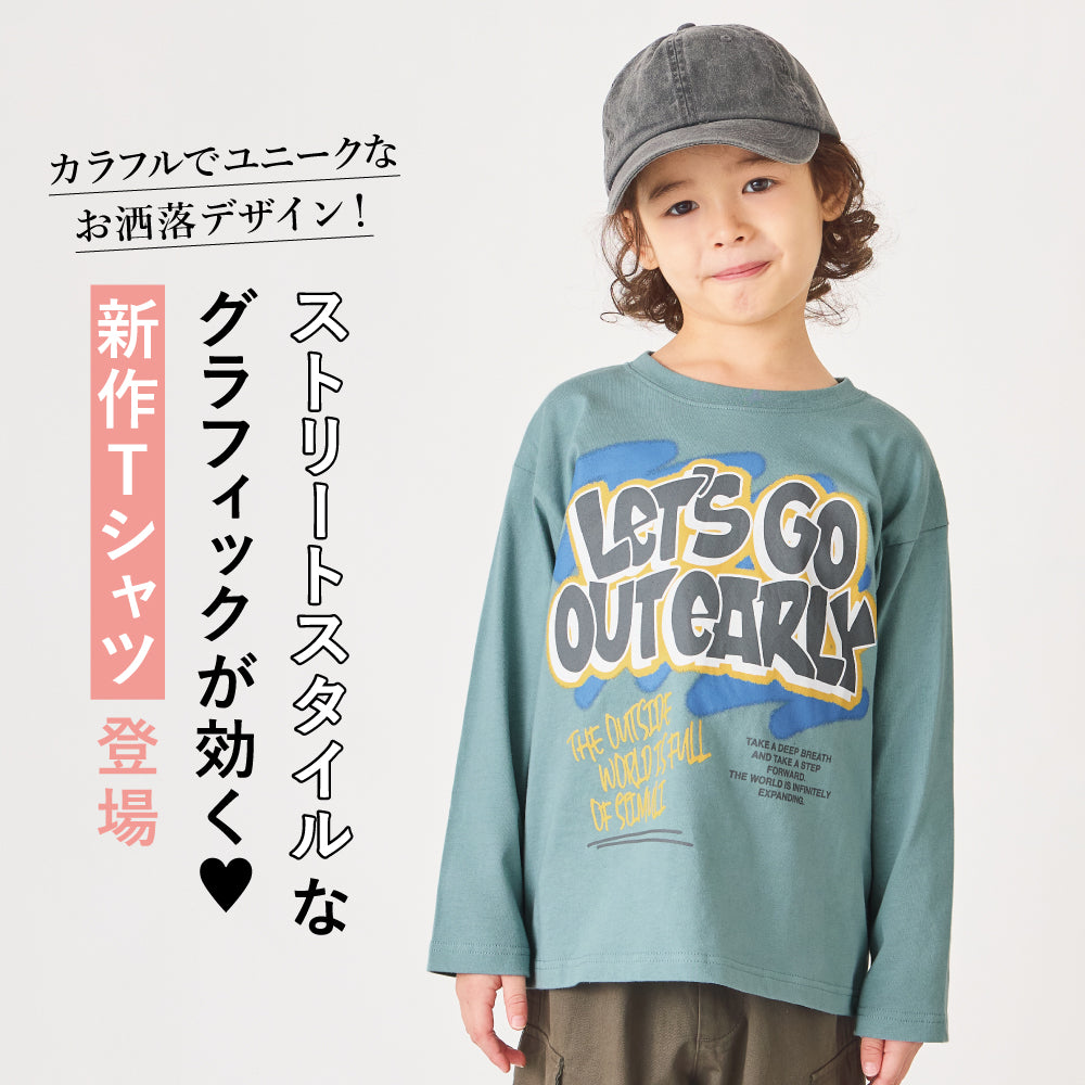 グラフィック長袖Tシャツ