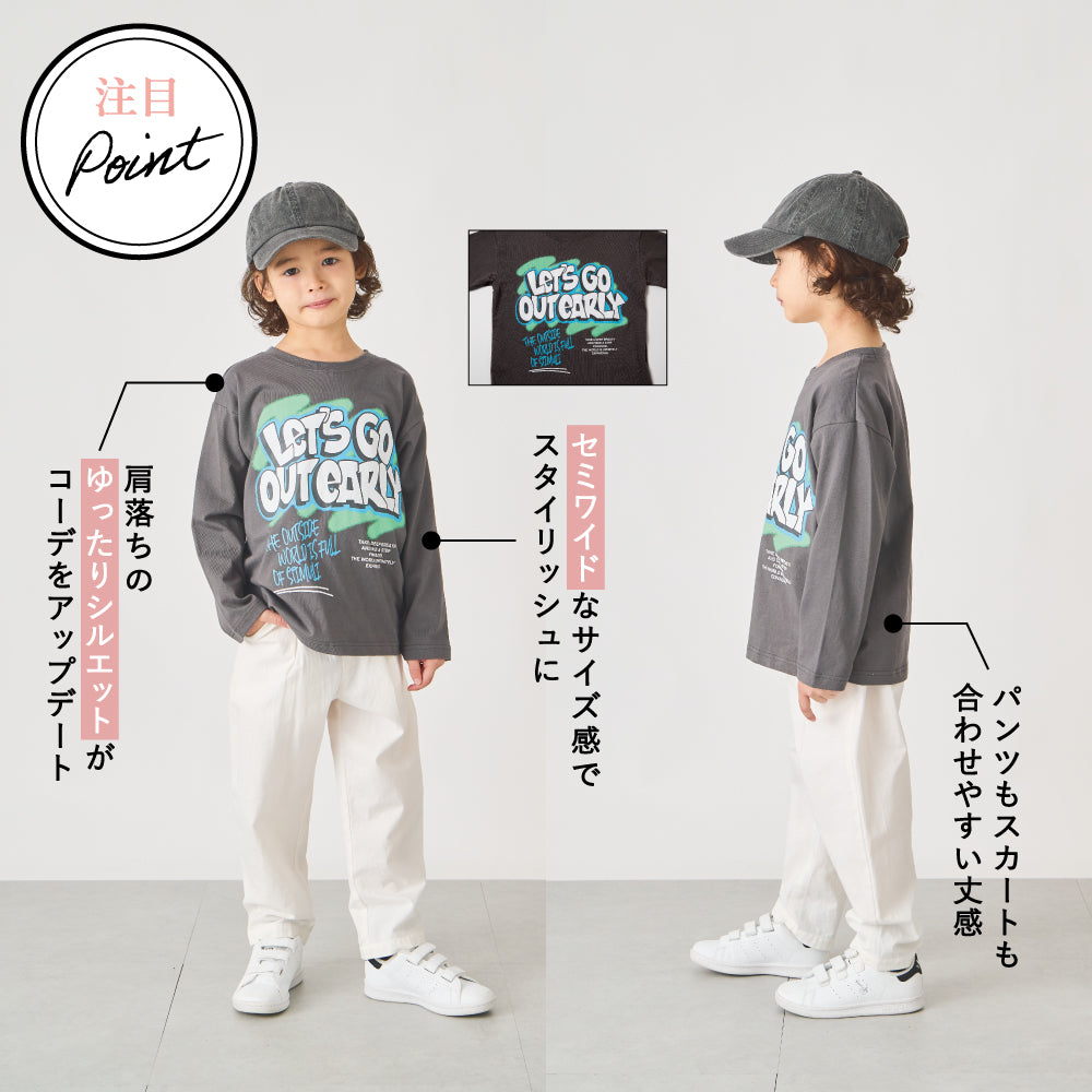 グラフィック長袖Tシャツ