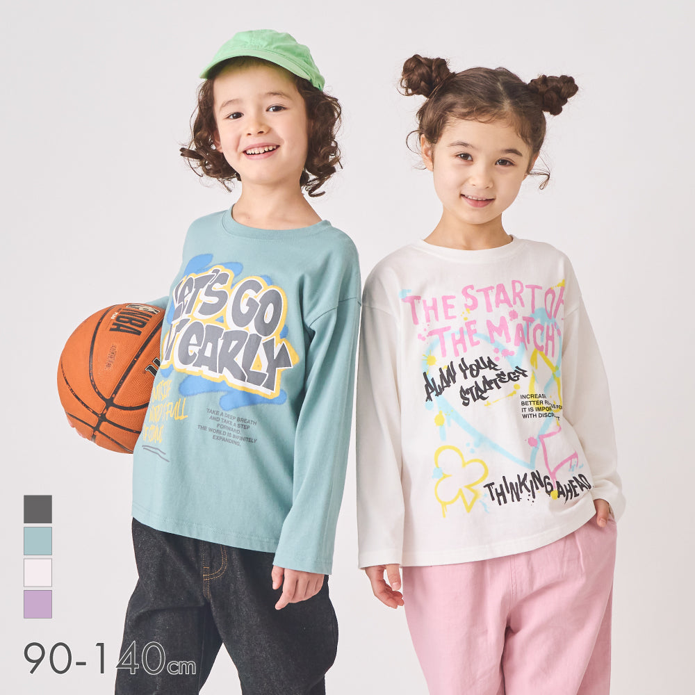 グラフィック長袖Tシャツ