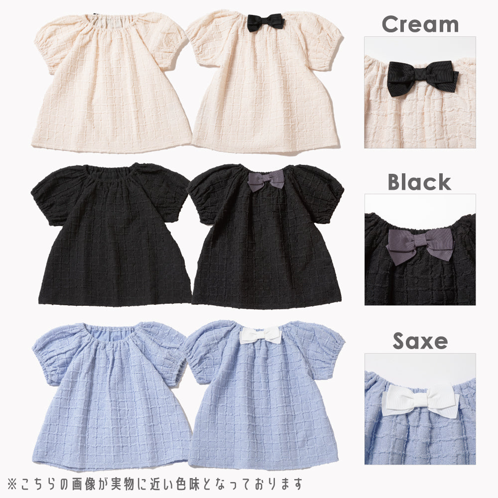 バックリボン ジャガードTシャツ