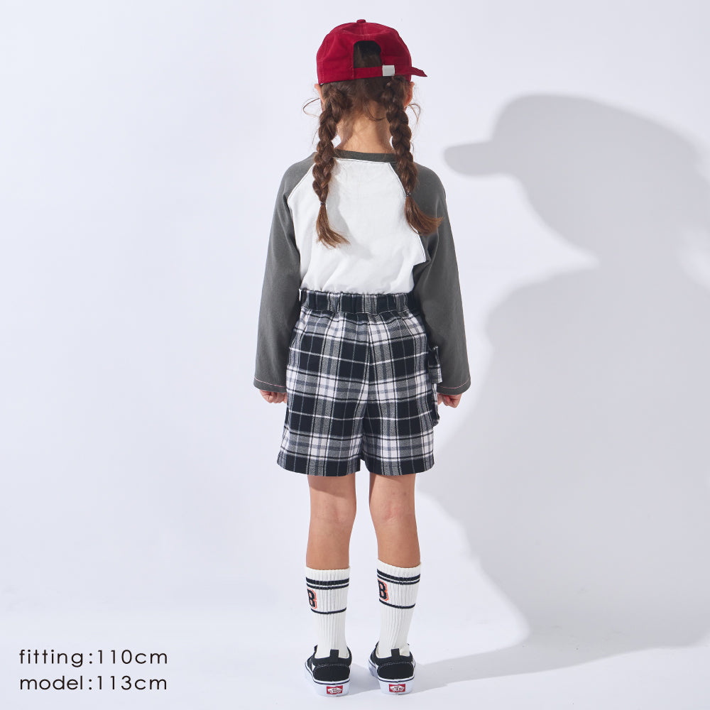 【春割】チェック柄ラップキュロット