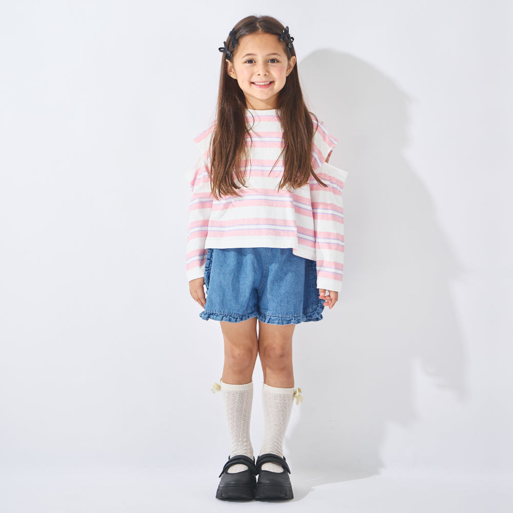 【2026年 春新作】デニム フリル ショートパンツ