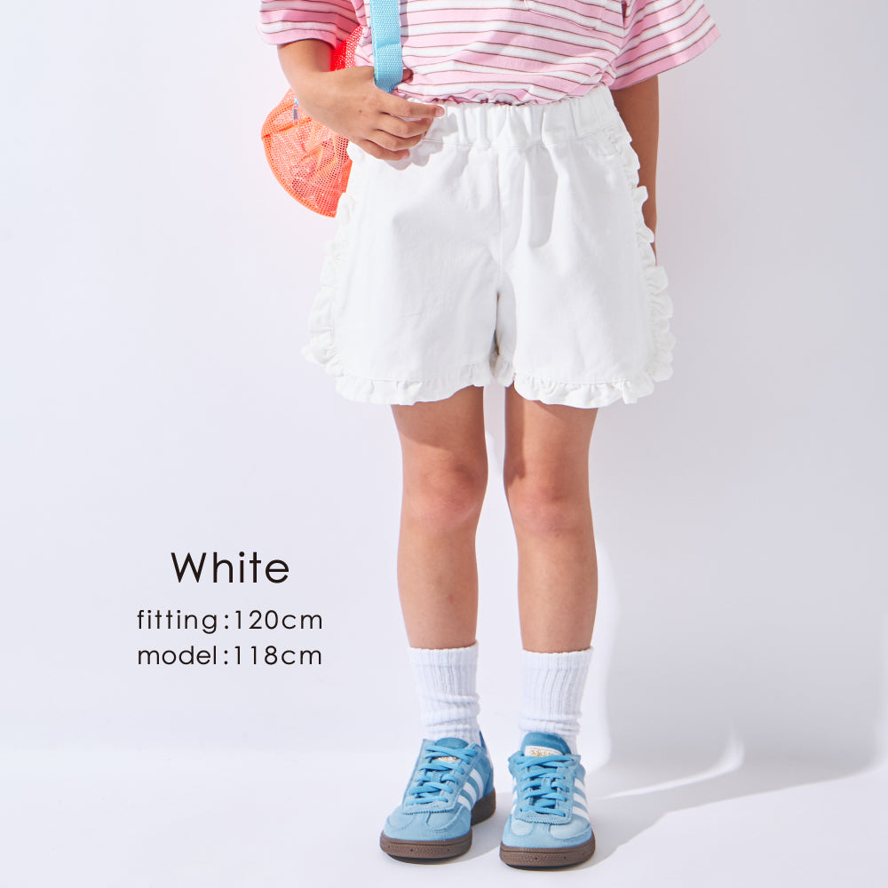 デニム フリル ショートパンツ