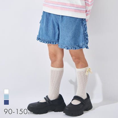 デニム フリル ショートパンツ