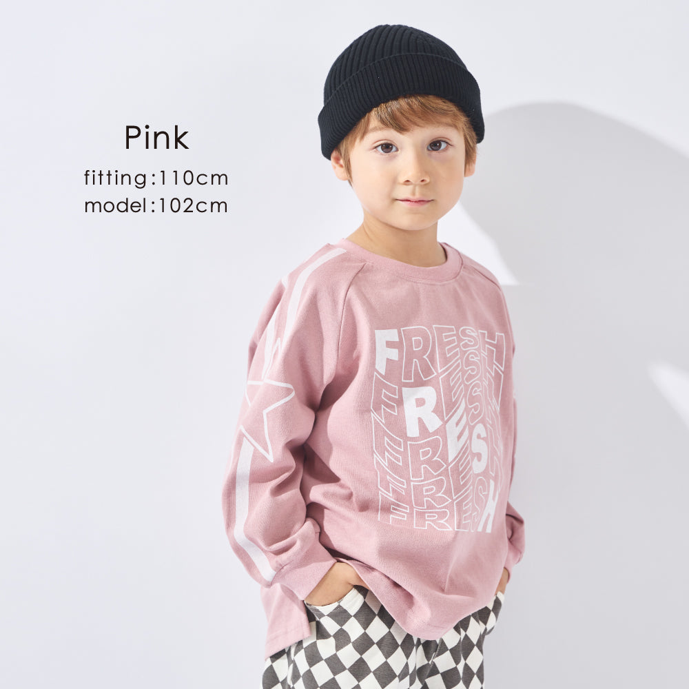 【春割】ラグラン袖 プリントTシャツ