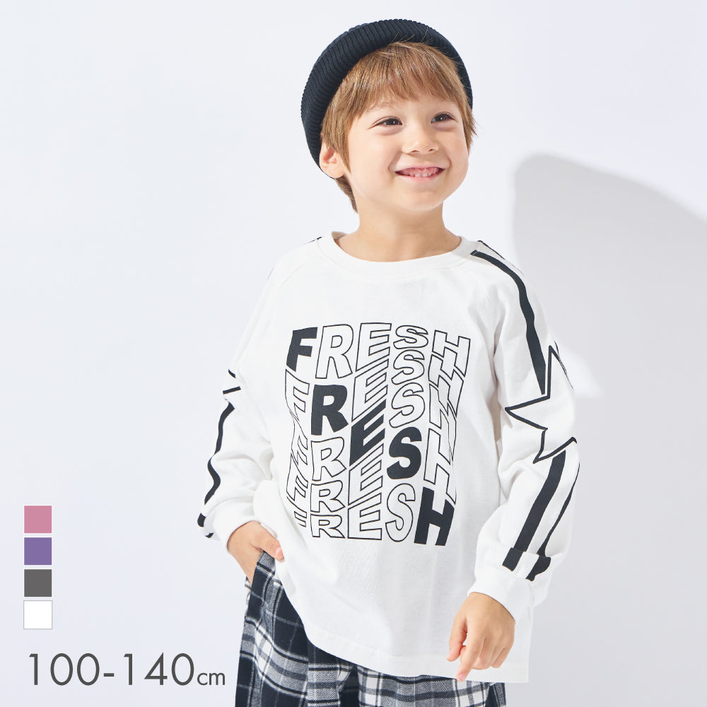 【春割】ラグラン袖 プリントTシャツ