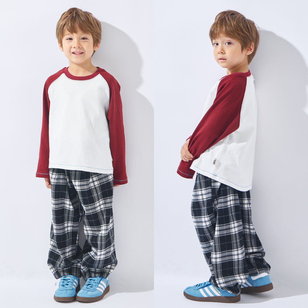 配色が映える ラグラン長袖Tシャツ