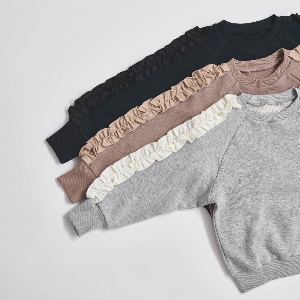 袖フリルトレーナー