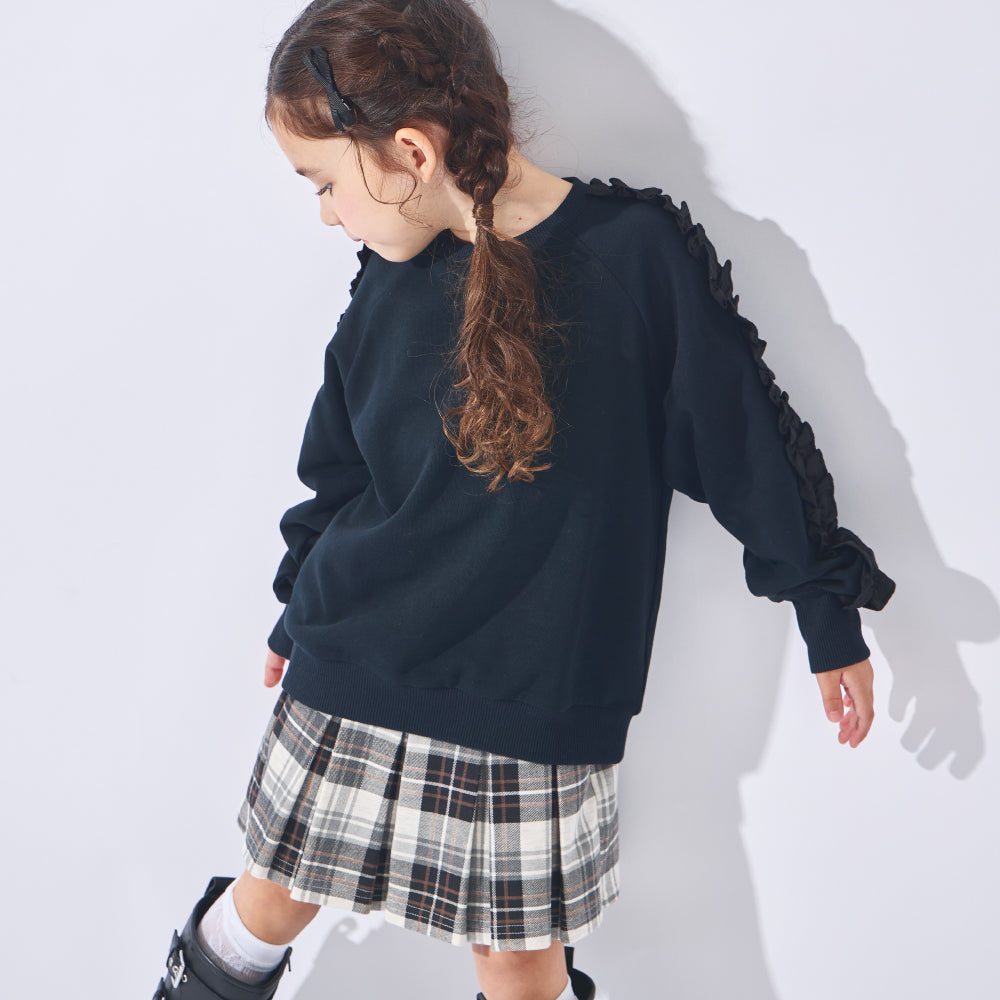 袖フリルトレーナー