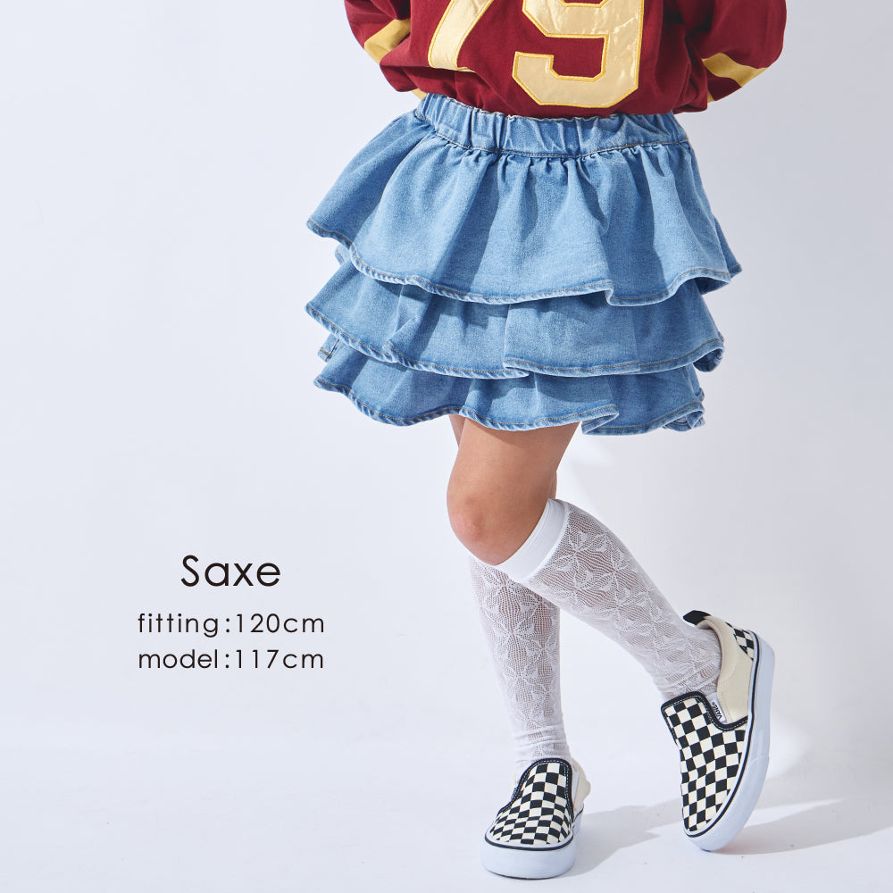 【2026年 春新作】デニム フリル キュロット