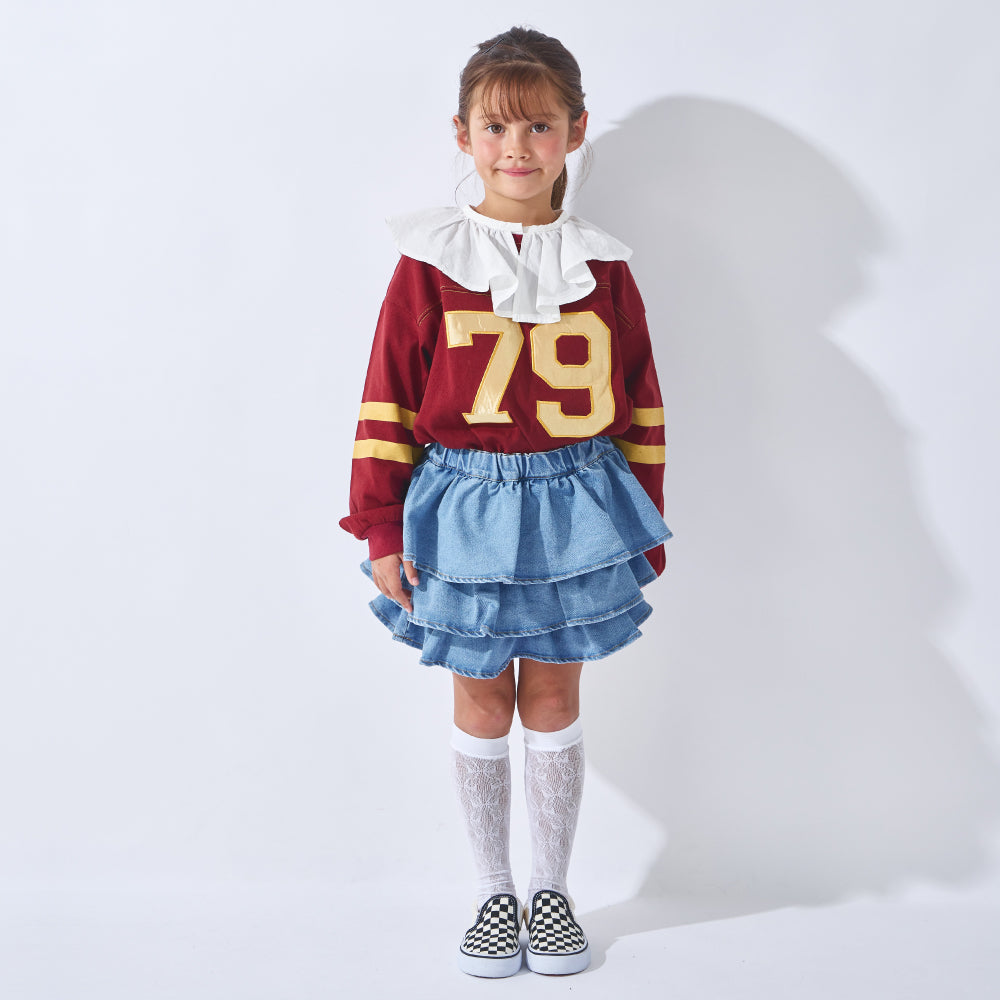 【2026年 春新作】デニム フリル キュロット