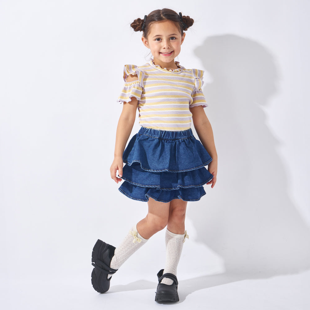 【2026年 春新作】デニム フリル キュロット