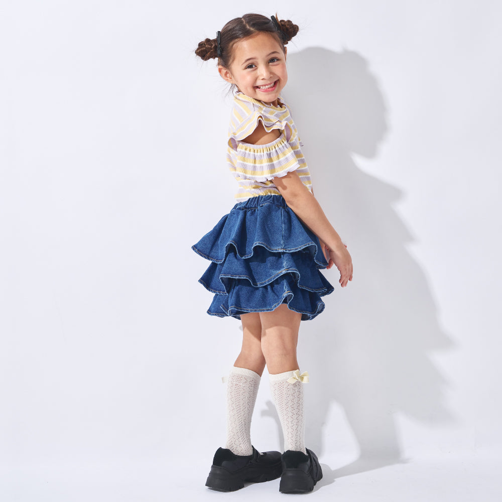 【2026年 春新作】デニム フリル キュロット